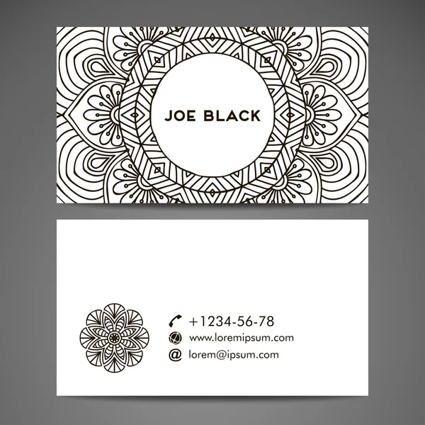 Business card. Vintage decorative elements. Hand drawn background. Islam, Arabic, Indian, ottoman motifs. — Stock Vector