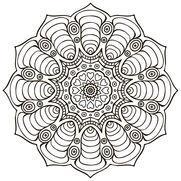 Mandala. Motif d'ornement rond. Éléments décoratifs vintage. Fond dessiné à la main. Islam, Arabe, Indien, motifs ottomans. — Image vectorielle