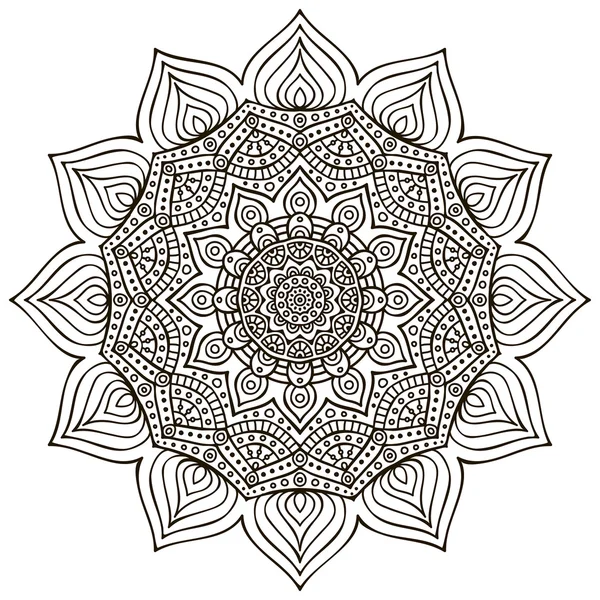 Mandala. Motif d'ornement rond. Éléments décoratifs vintage. Fond dessiné à la main. Islam, Arabe, Indien, motifs ottomans. — Image vectorielle