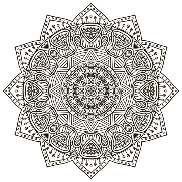 Mandala. Modello di ornamento rotondo. Elementi decorativi vintage. Sfondo disegnato a mano. Islam, arabo, indiano, motivi ottomani. — Vettoriale Stock