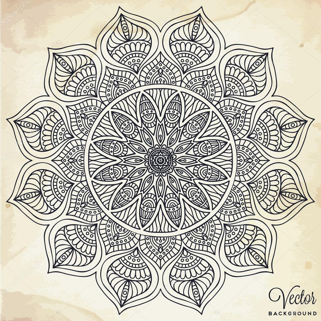 Mandala Round Ornament Pattern Vintage Decorative Elements Hand Drawn Background Islam