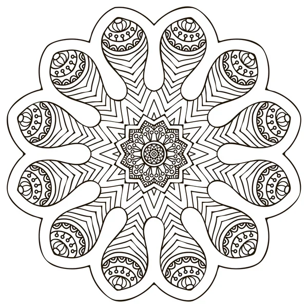 Mandala. Motif d'ornement rond. Éléments décoratifs vintage. Fond dessiné à la main. Islam, Arabe, Indien, motifs ottomans. — Image vectorielle