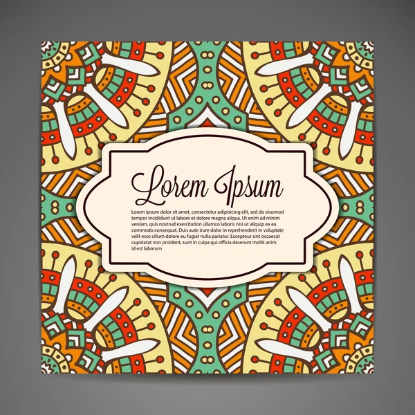 Kartı yuvarlak süsleme desen. Vintage dekoratif öğeler. Elle çizilmiş arka plan. Islam, Arapça, Indian, Osmanlı motifleri.