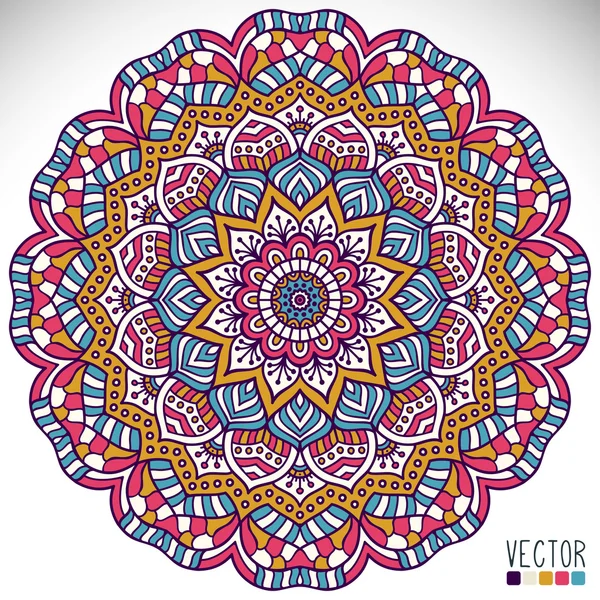 Mandala. Motif d'ornement rond. Éléments décoratifs vintage. Fond dessiné à la main. Islam, Arabe, Indien, motifs ottomans. — Image vectorielle