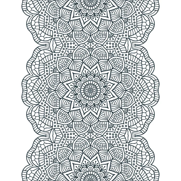 Carte Mandala. Motif d'ornement rond. Éléments décoratifs vintage. Fond dessiné à la main. Islam, Arabe, Indien, motifs ottomans . — Image vectorielle