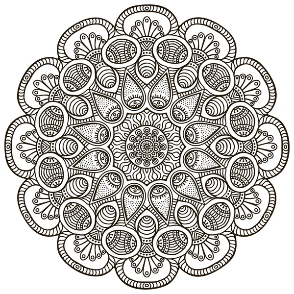 Mandala. Round Ornament Pattern. Vintage decorative elements. Hand drawn background. Islam, Arabic, Indian, ottoman motifs. — Stock Vector