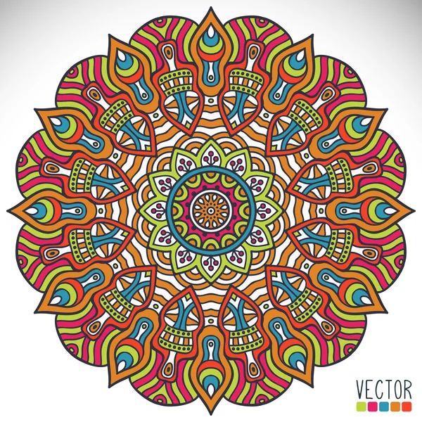 Mandala. Rond sieraad patroon. Vintage decoratieve elementen. Handgetekende achtergrond. Islam, Arabische, Indiase, ottomaanse motieven. — Stockvector