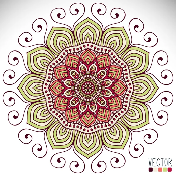 Mandala. Rotund Ornament Model. Elemente decorative de epocă. Fundal desenat de mână. Islam, Arabă, Indian, motive otomane . — Vector de stoc