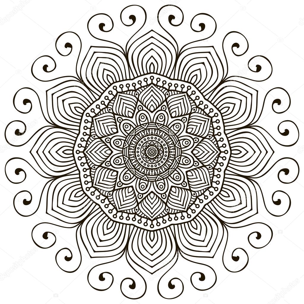 Mandala. Round Ornament Pattern. Vintage decorative elements. Hand drawn background. Islam, Arabic, Indian, ottoman motifs.