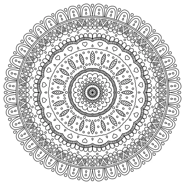 Mandala. Ornamento redondo — Vetor de Stock