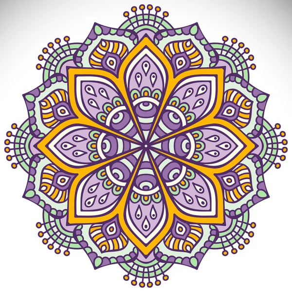 Mandala rotund ornament — Vector de stoc