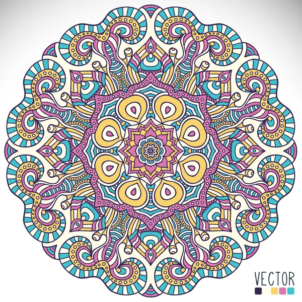 Mandala rotund ornament — Vector de stoc