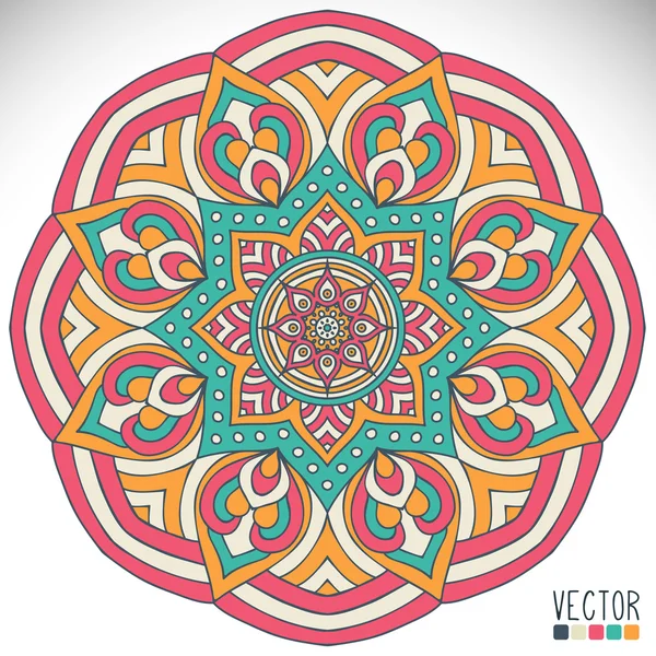 Mandala ronde ornament — Stockvector