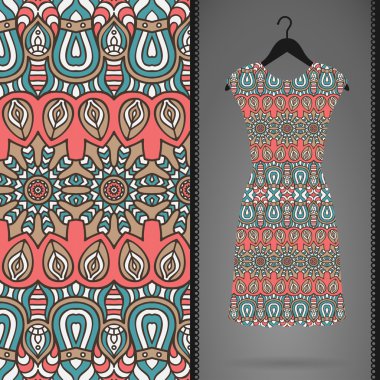 Sorunsuz vektör Hint desen, bir askı elbise