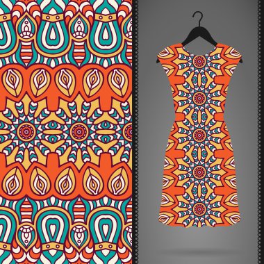 Sorunsuz vektör Hint desen, bir askı elbise