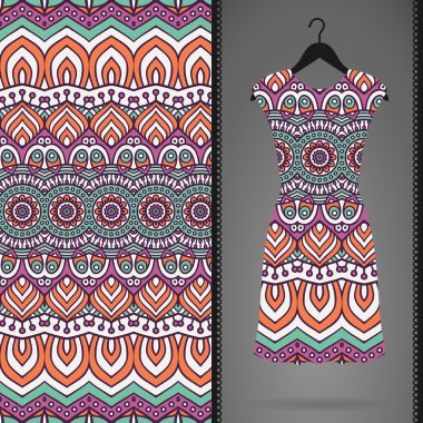 Sorunsuz vektör Hint desen, bir askı elbise
