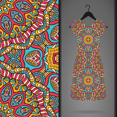 Sorunsuz vektör Hint desen, bir askı elbise