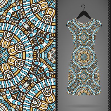 Sorunsuz vektör Hint desen, bir askı elbise