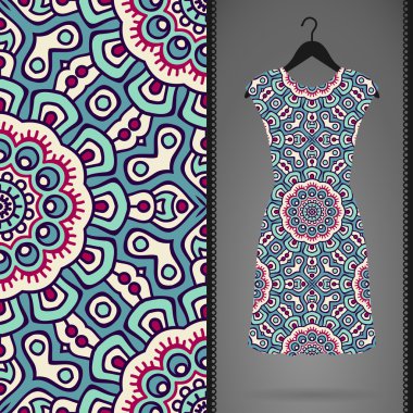 Sorunsuz vektör Hint desen, bir askı elbise