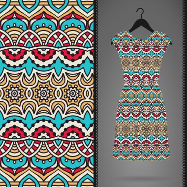 Sorunsuz vektör Hint desen, bir askı elbise