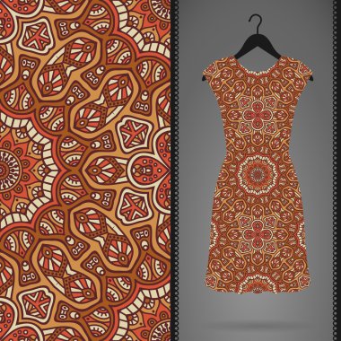 Sorunsuz vektör Hint desen, bir askı elbise