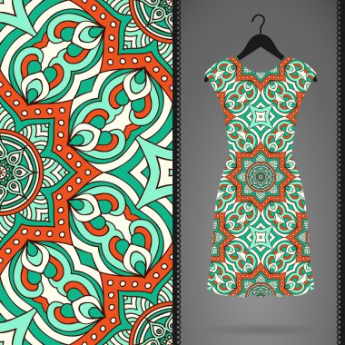 Sorunsuz vektör Hint desen, bir askı elbise