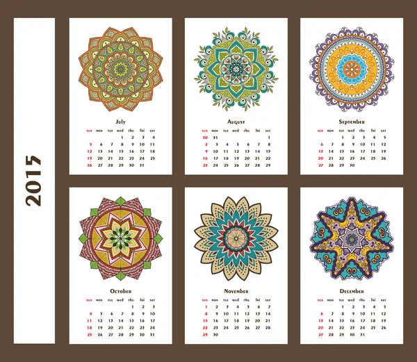 Ethnischer Kalender 2015 — Stockvektor