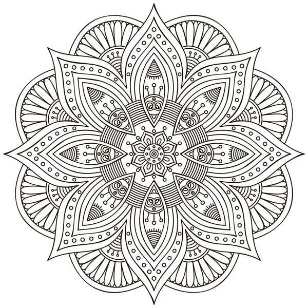 Mandala ornamento redondo — Vetor de Stock