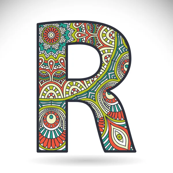 Alphabet vintage lettre R — Image vectorielle