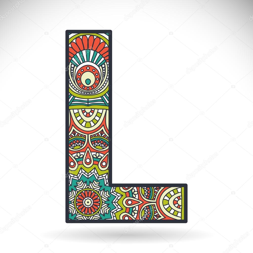 Vintage alphabet letter L — Stock Vector © VikaSnezh #59255735