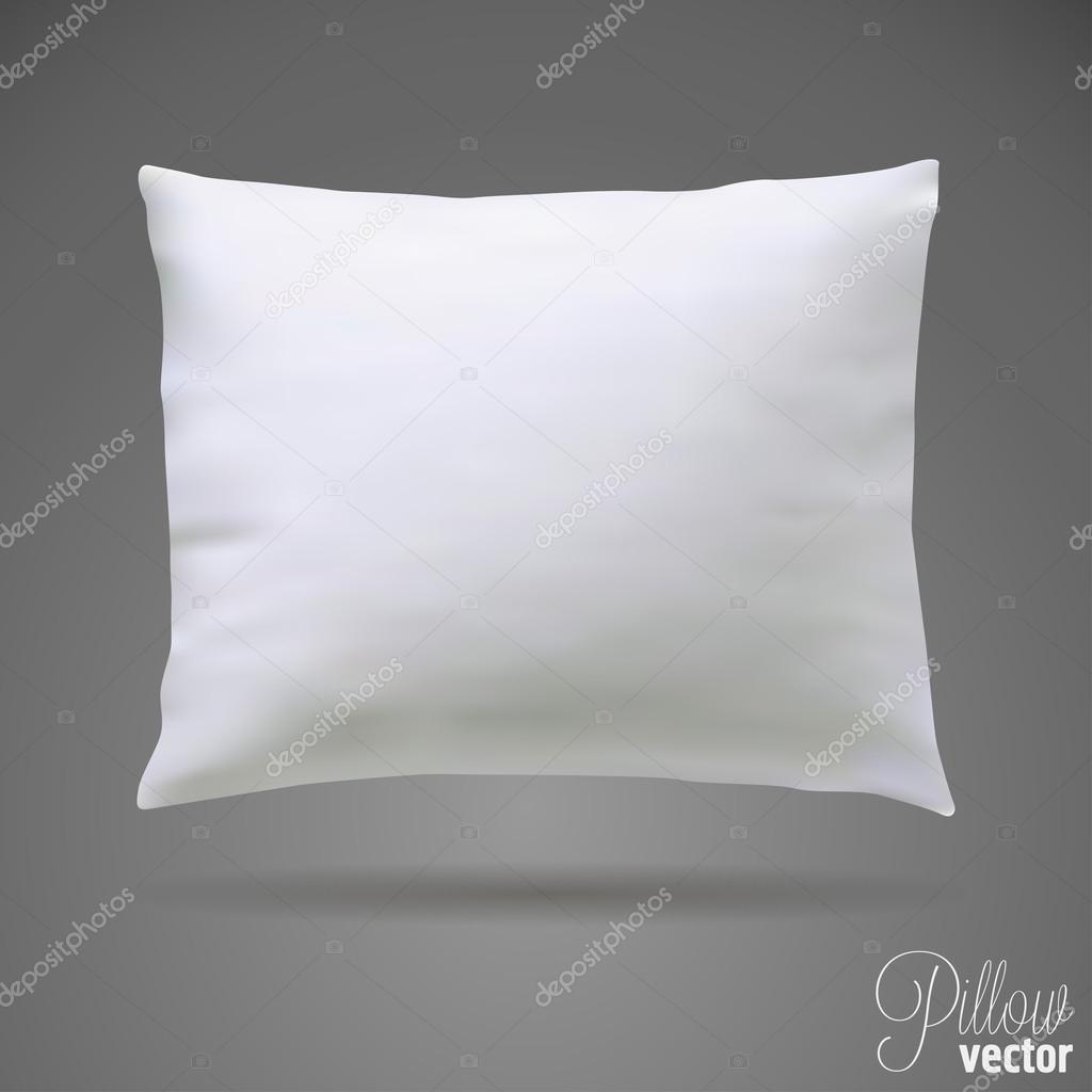 White pillow on grey background