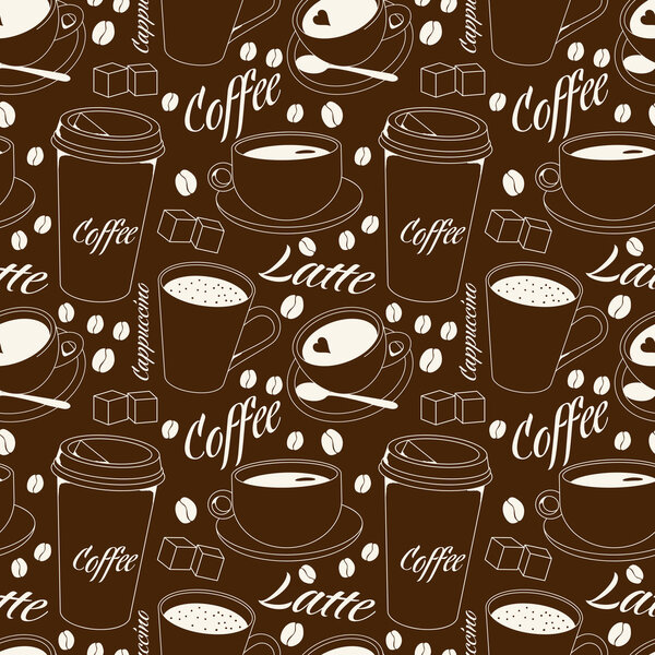 Бесшовный рисунок кофе

