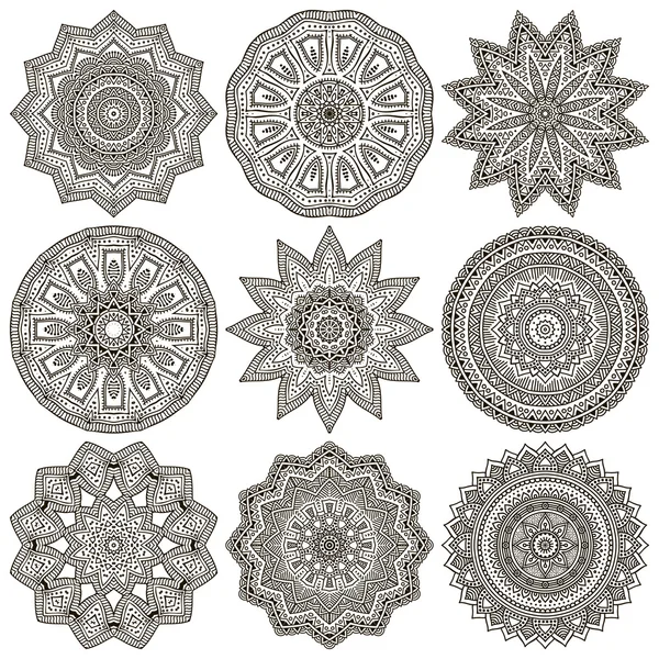 Collezione mandala decorativi — Vettoriale Stock