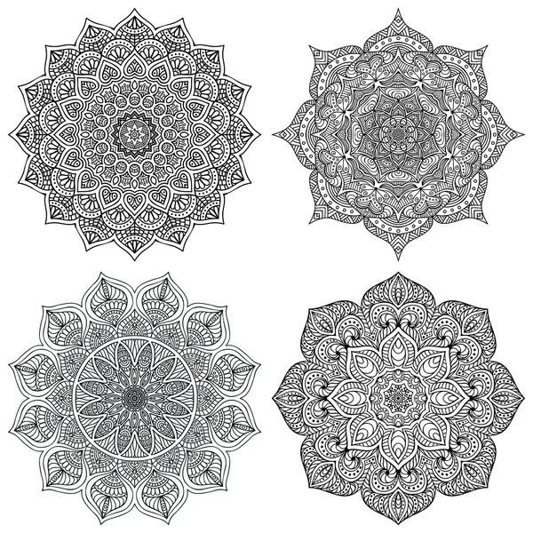 Colecție de mandale decorative — Vector de stoc