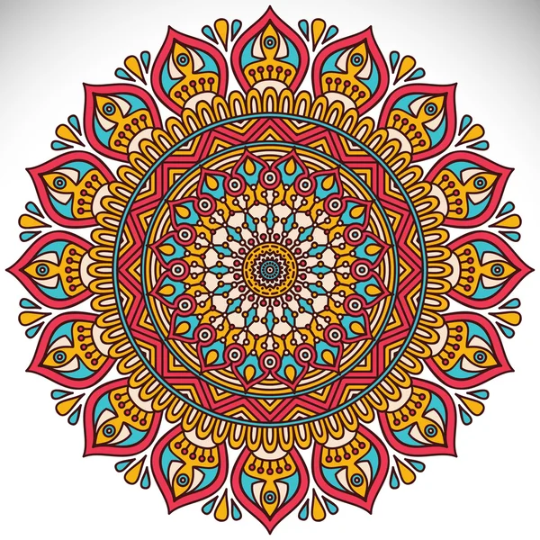 Mandala yuvarlak süsleme — Stok Vektör