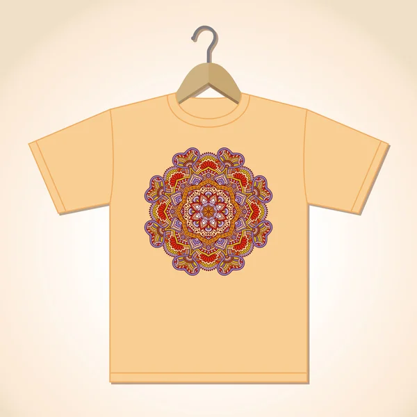 Mandala en camiseta — Archivo Imágenes Vectoriales