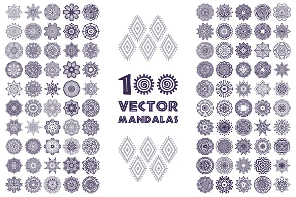 Koleksi mandala dekoratif - Stok Vektor