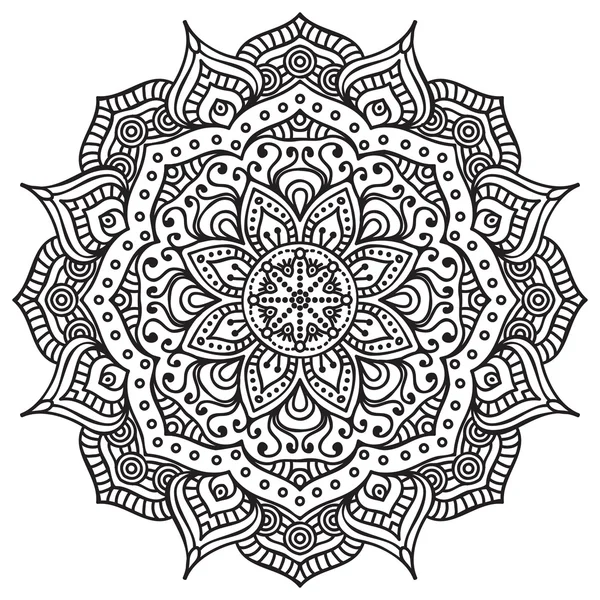 Mandala yuvarlak süsleme — Stok Vektör