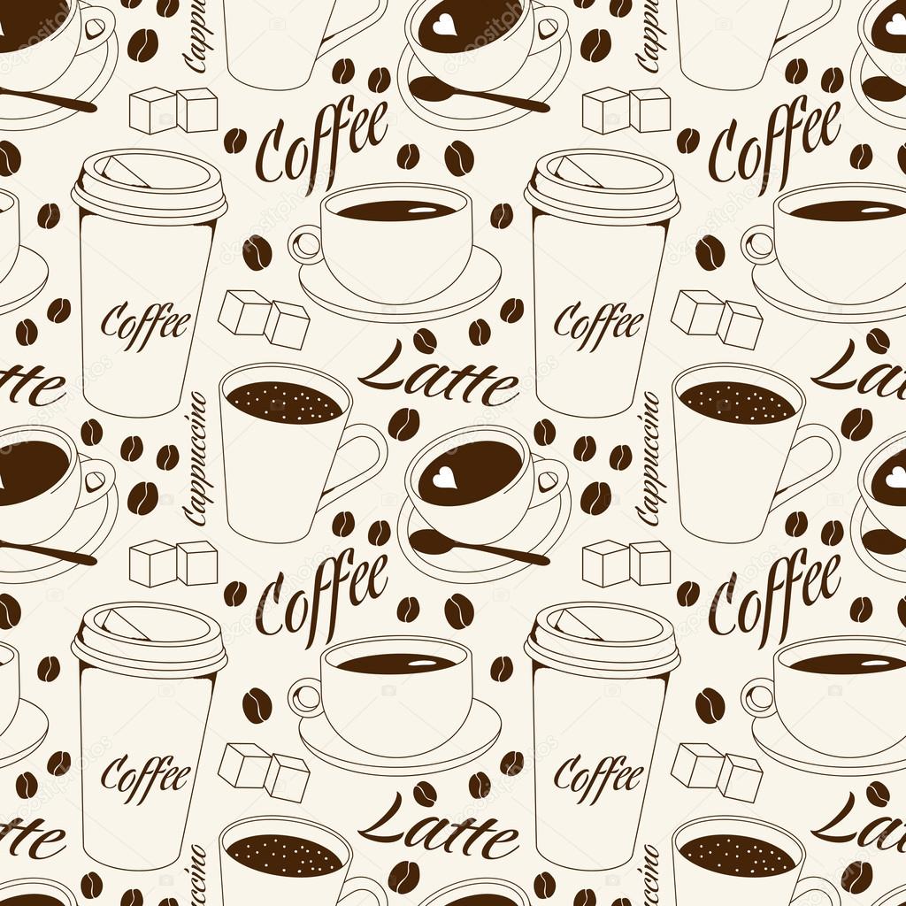 Coffee seamless pattern