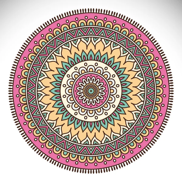 Mandala decorativă etnică — Vector de stoc