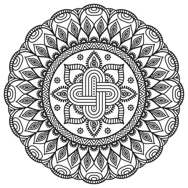 Mandala decorativa étnica — Vetor de Stock