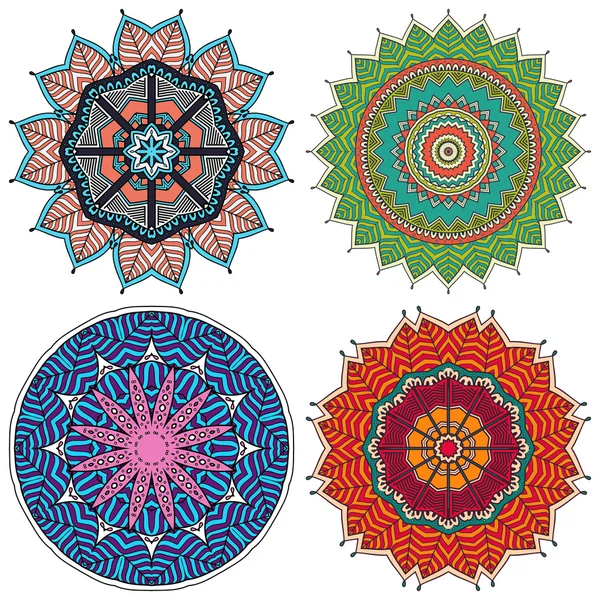 Mandalas. Padrão de ornamento redondo — Vetor de Stock