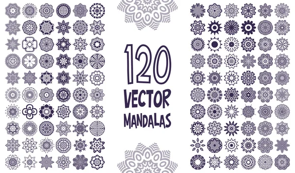 Mandalas. Muster mit runden Ornamenten — Stockvektor