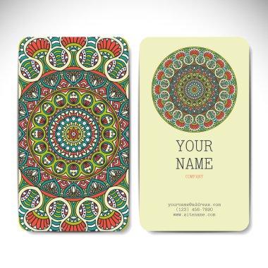 Kartvizit. Vintage dekor elementleri. 