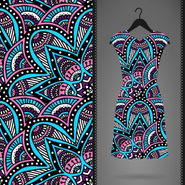 Seamless pattern with dress
