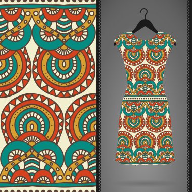 Seamless pattern with dress