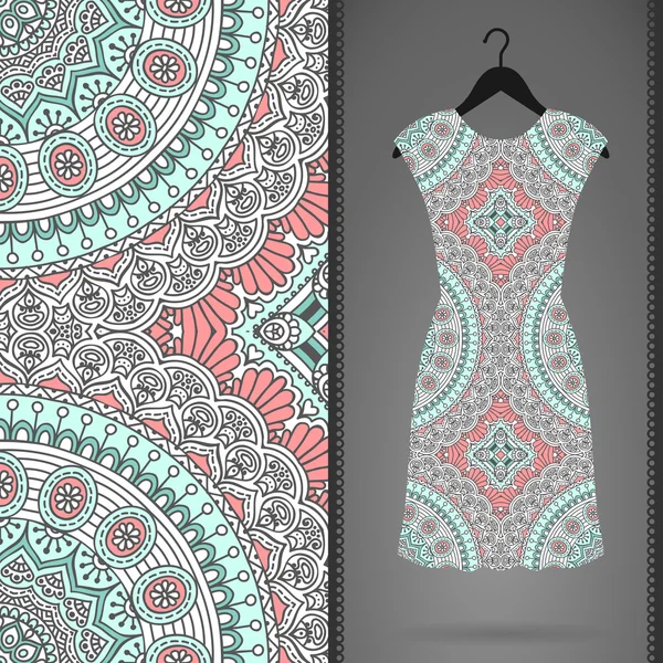 Modèle sans couture avec robe — Image vectorielle