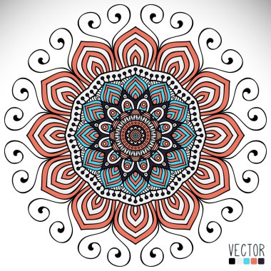 Mandala. yuvarlak süsleme desen