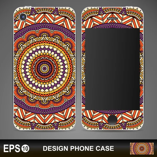 Phone case design. Vintage decorative elements. — Stock Vector