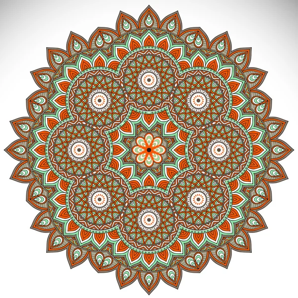 Mandala. Patrón de ornamento redondo — Vector de stock